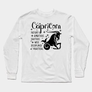 Zodiac Signs Capricorn Long Sleeve T-Shirt